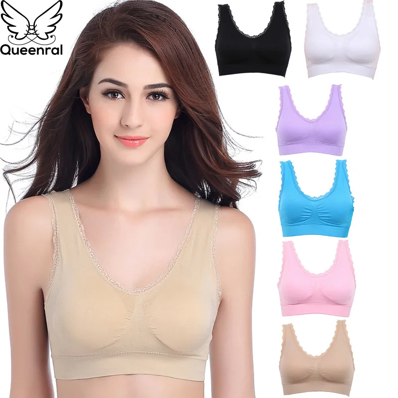 

Queenral Sexy Bra Seamless Push Up Bras For Women Vest Bra Comfortable Front Closure Wire Free Breathable Women Underwear BH