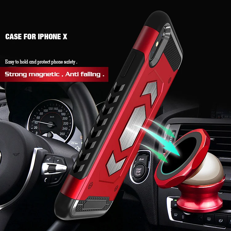 

ProElite TPU Full Body Shockproof Case Card Slot for Apple iPhone 8 8 Plus 7 7 Plus 6 6 Plus X Armor PC Back Cover Car Magnetic