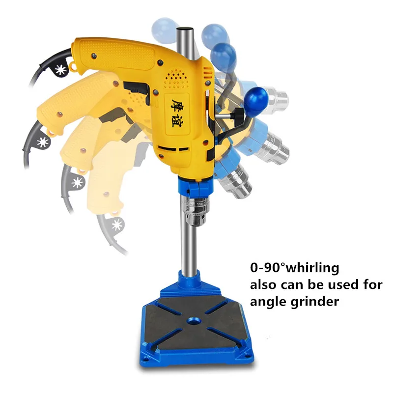 Подставка для электрической дрели, механические вращающиеся инструменты, аксессуары, скамейка, сверлильный пресс, подставка, Чугунное Основание, держатель для дрели