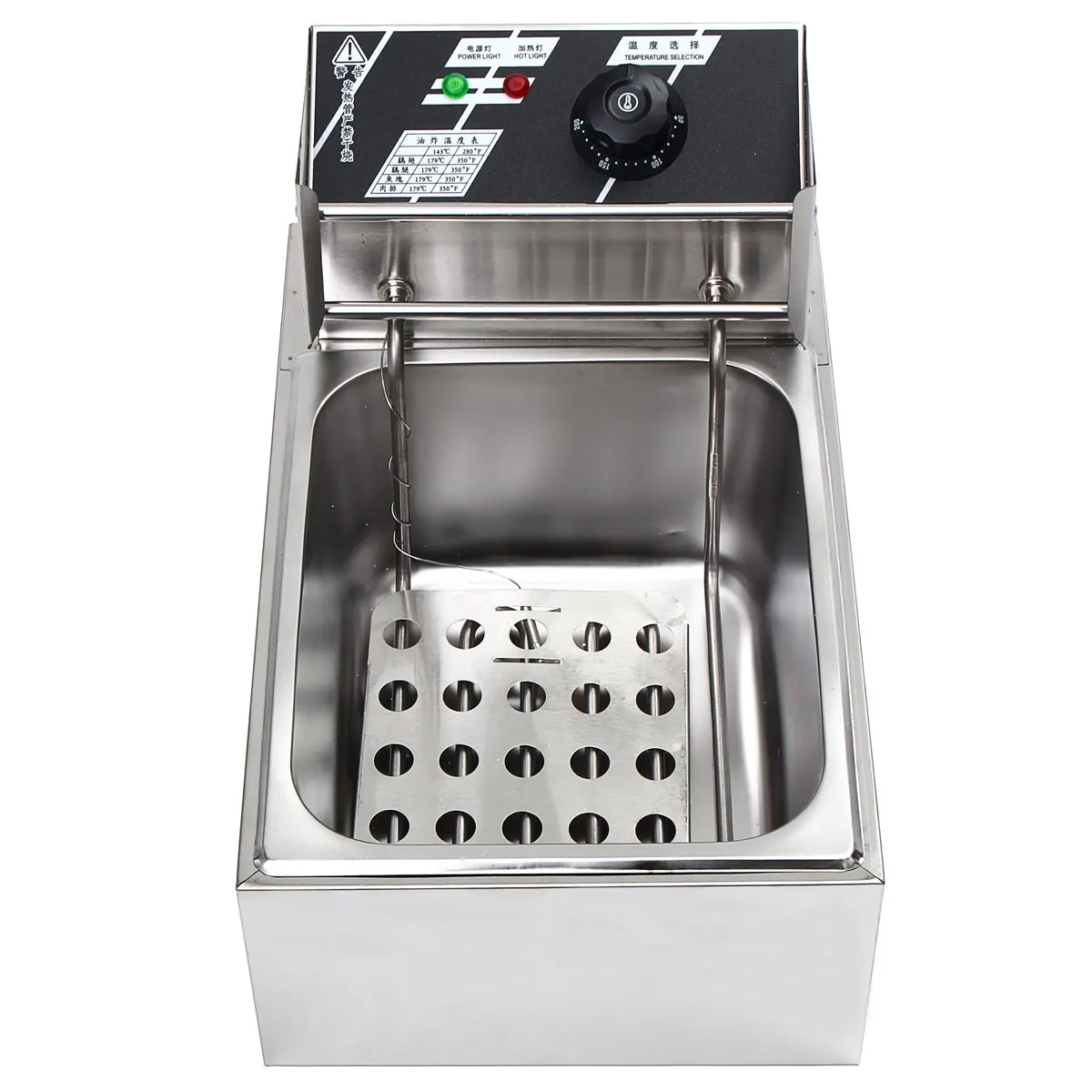  Heavy Duty Stainless Steel Electric Deep Fryer Commercial Home Kitchen Frying Chip Cooker Basket fo - 33018559730