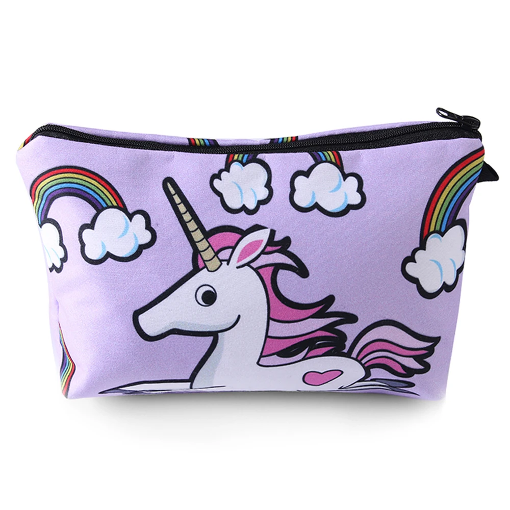 Buy Rainbow Unicorn 3D Printing cosmetic bag women