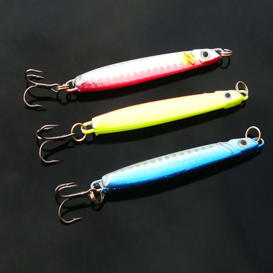 5* 20g Deep Sea Lead Fish Lure laser Luminous Paillette Lure Metal Jig