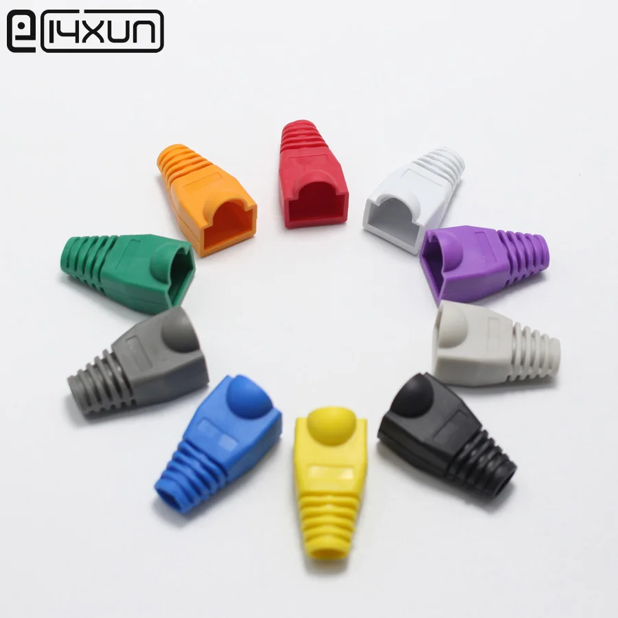 

10Pcs CAT5E CAT6 RJ45 Plugs Ethernet Network Cable Strain Relief Socket Boots Caps RJ-45 Connector Silicone Cap