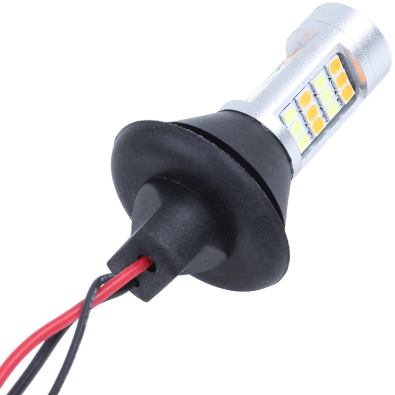 2X Bau15S 1156 P21W S25 42Smd переключатель задний светодиодный Белый Drl& Янтарный указатель поворота светильник Светодиодная лампа внутреннего освещения