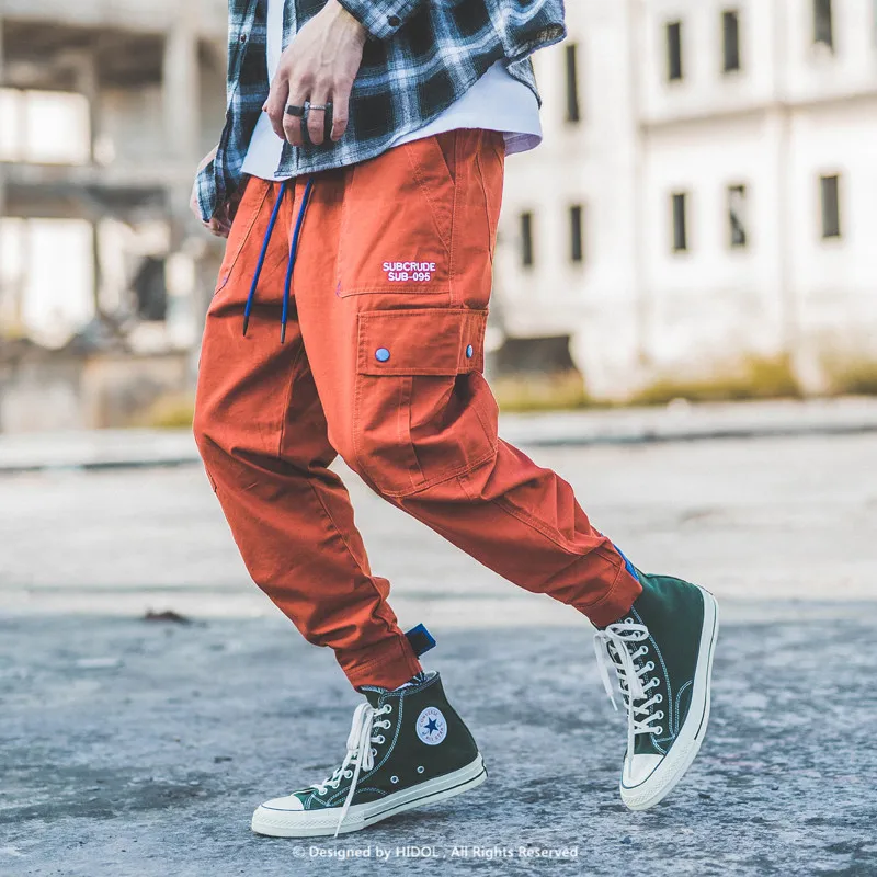 Военная Униформа сращивания штаны-карго Вышивка Мульти-карман Jogger армия трек тактические брюки для мужчин хип-хоп футболка в уличном стиле