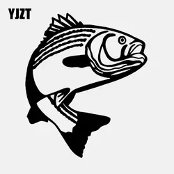YJZT 13,9 см * 16,6 см бас рыбы дикой природы виниловая наклейка на машину Стикеры арт черный/серебристый C24-0556