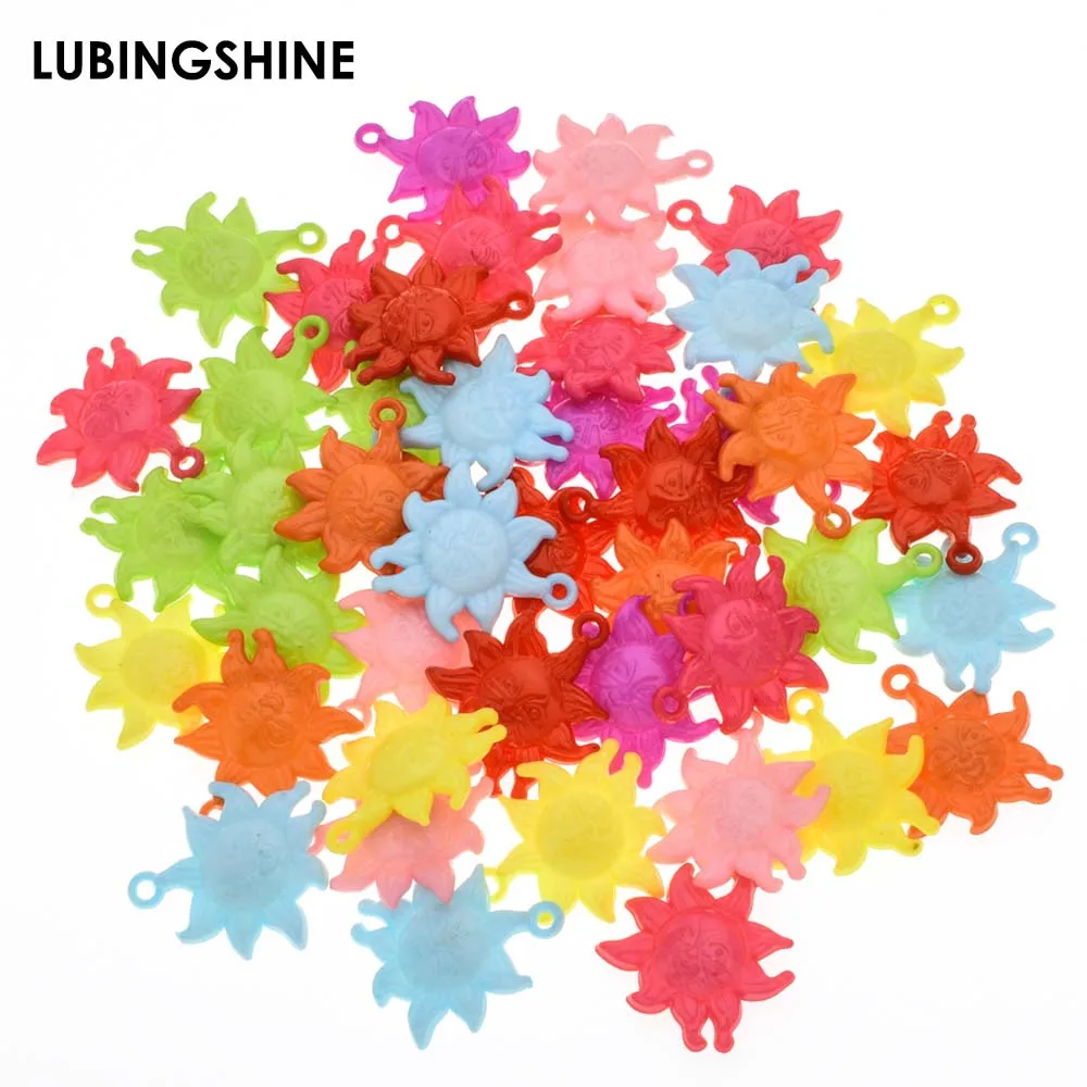 

Mixed Sunflower Charms Acrylic Pendants Beads Fit Decoration Bracelet Necklace Handmade Kids Girl Jewelry Accessory DIY 50pc/lot
