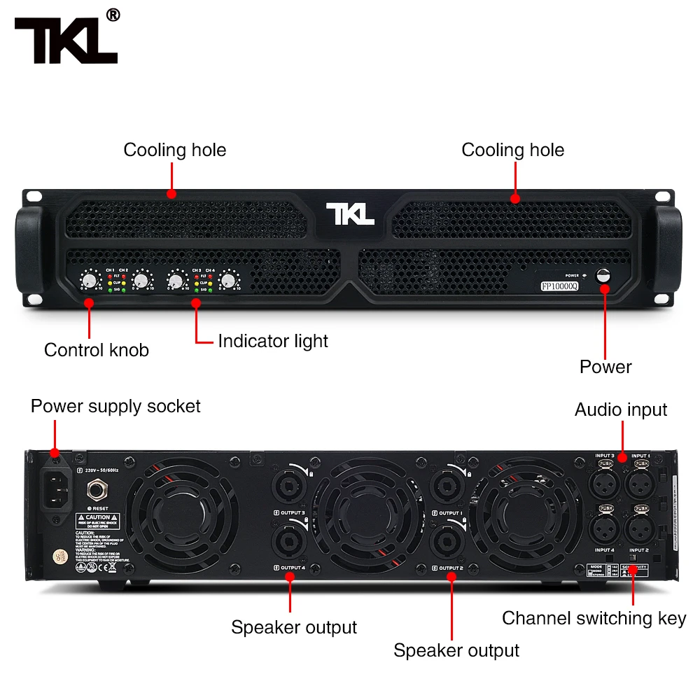 TKL PH4 professional power amplifier 4 Channel 4
