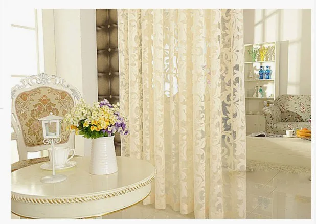 Белая занавеска s для гостиной, спальни, европейская занавеска, отвесная Современная занавеска для кухни, роскошная Тюлевая занавеска, занавески с бусинами, балдахин - Цвет: cream color