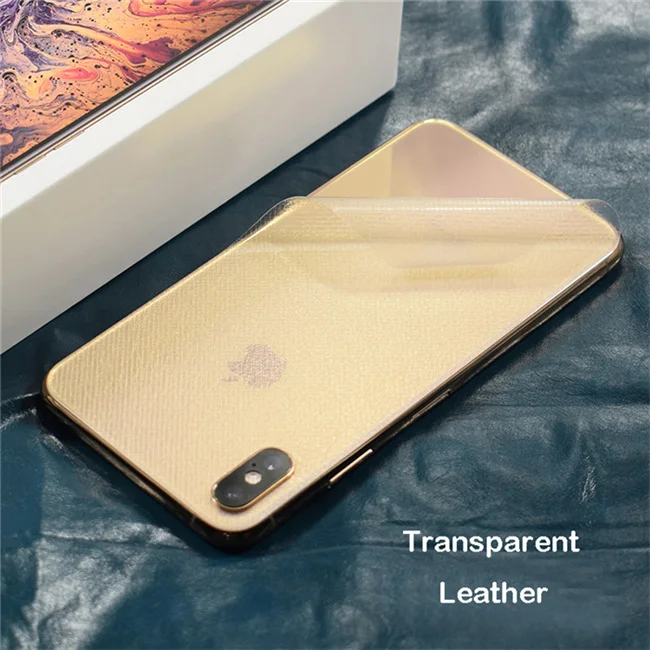 3D карбоновая пленка для телефона наклейка для iPhone XS MAX XR X 8 Plus 7 6 6S Plus прозрачная задняя наклейка - Цвет: Clear Leather