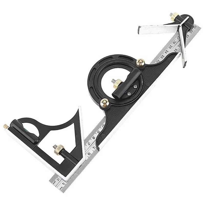 

300MM Stainless Steel Square Angle Ruler Professional Carpenter Tools Protractor Multi-function Measuring Combination Tool