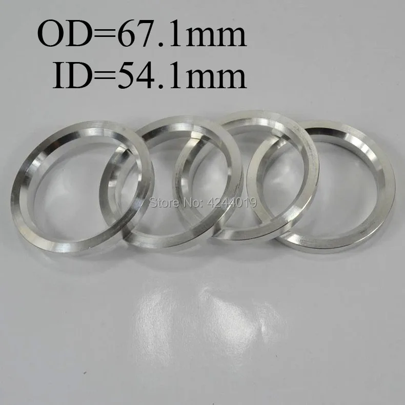 

4Pcs Wheel Hub Centric Rings Center Bore Adapters Spigot Spacer Gasket Set 54.1mm ID to 67.1mm OD Aluminium Silver