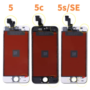 Display For 6 7 8 6S Plus Touch Screen Replacement For 5 5C 5S SE No Dead Pixel+Tempered Glass+Tools+TPU 1