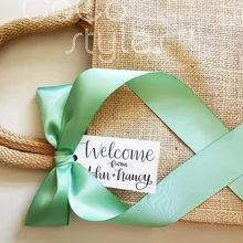 Cocostyles пользовательские деревенский ручной ганни мешок с пик зеленая лента для газона свадебный сувенир сумка