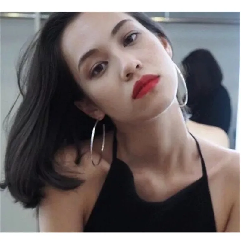 

Super Big Hoop Earrings Fashion Big Circular Personality Gold 3.9 in 10cm Round Earring For Woman Girl