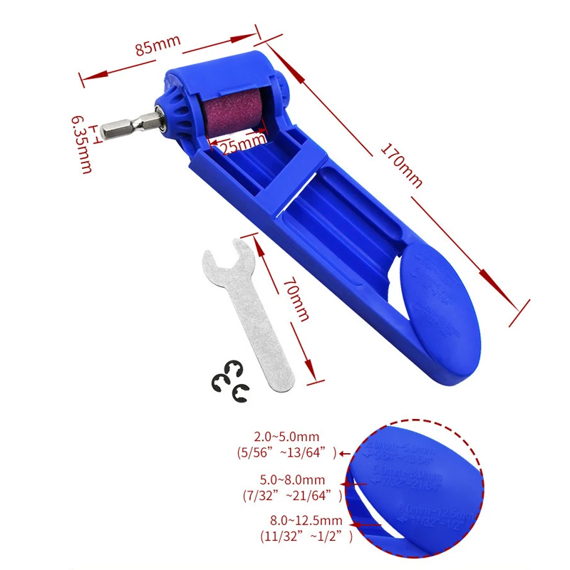 Портативная точилка для сверла корундовое шлифовальное колесо инструмент для полировки сверл 2-12,5 мм