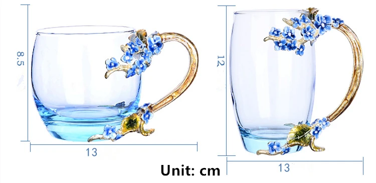 Эмаль Кристалл Свадебный Бокал Ароматизированный Чай Кофейная чашка розовый синий слива 3D цветок чайная чашка женщина изысканный Бизнес подарок Набор кружек