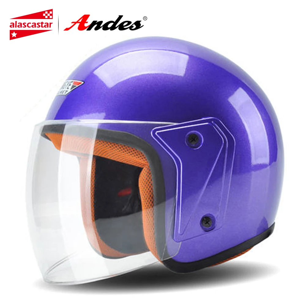 

Andes Motorcycle Helmet 3/4 Open Face Moto Helmets Scooter Unisex Biker Motocross Motorbike Capacete Moto With Anti-fog Visor