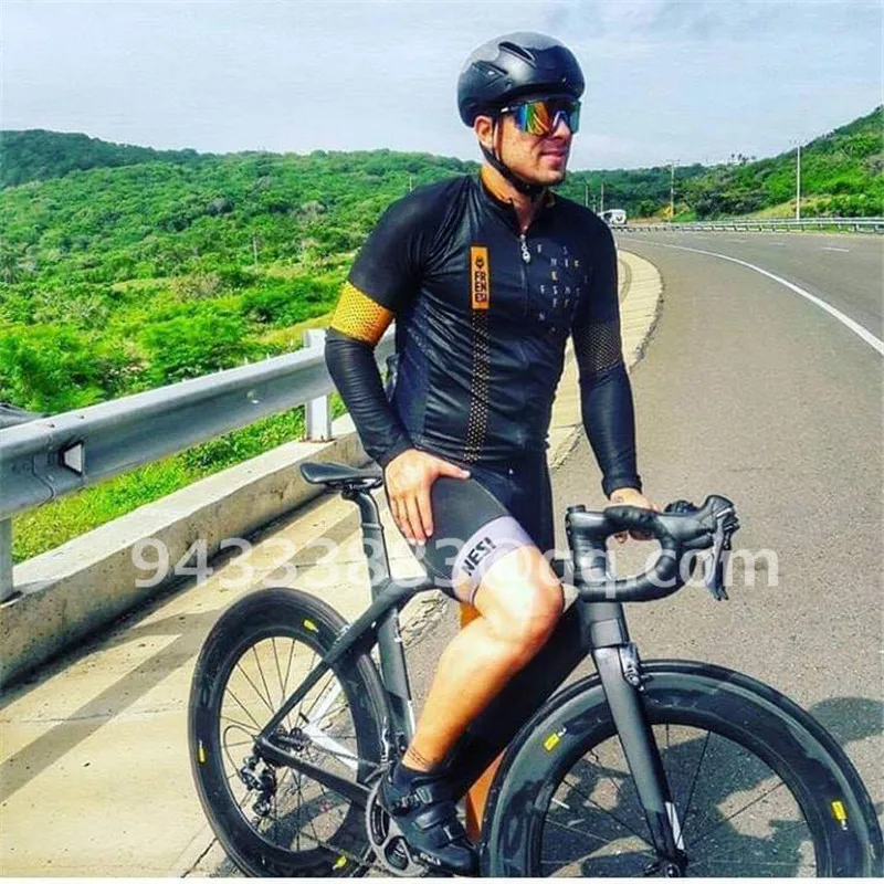 2019 FRENESI couple wear men cycling skinsuit high quality women long sleeve swimwear skating triathlon suit bicicleta maillot