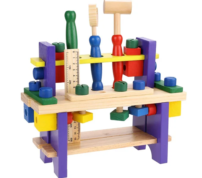 Wooden Tool Set For Kids Carpentry Workbench Construction Tools