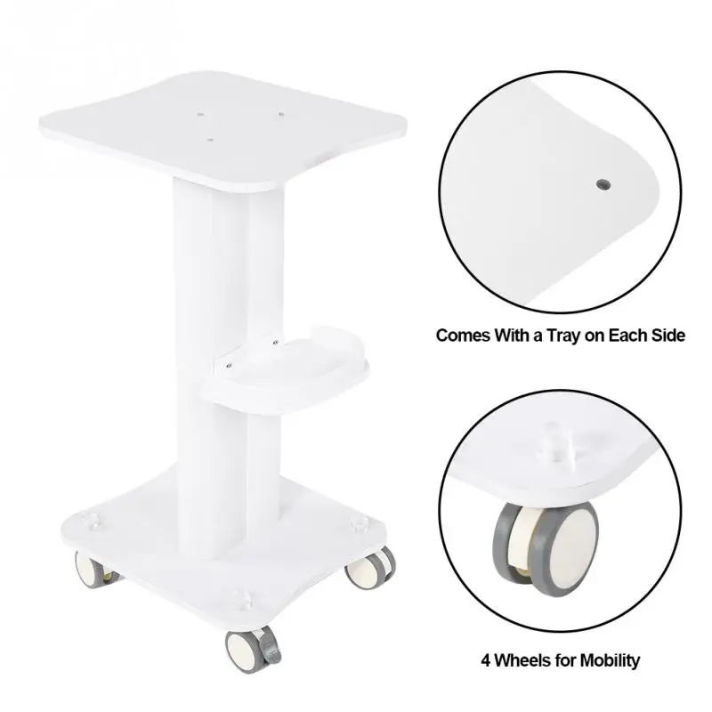 

ABS Beauty Salon Trolley Salon Use Pedestal Rolling Cart Wheel Aluminum Stand Beauty Hair Equipment Salon Trolley Station Tools