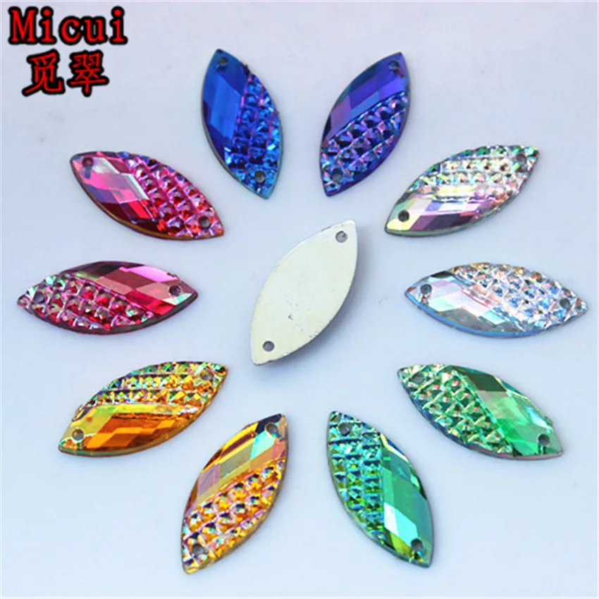 

100Pcs 10*23mm Mix Color Horse Eye Senior Taiwan Acrylic Rhinestones Crystal Flatback Gems For Clothes Dress Sew On ZZ46M