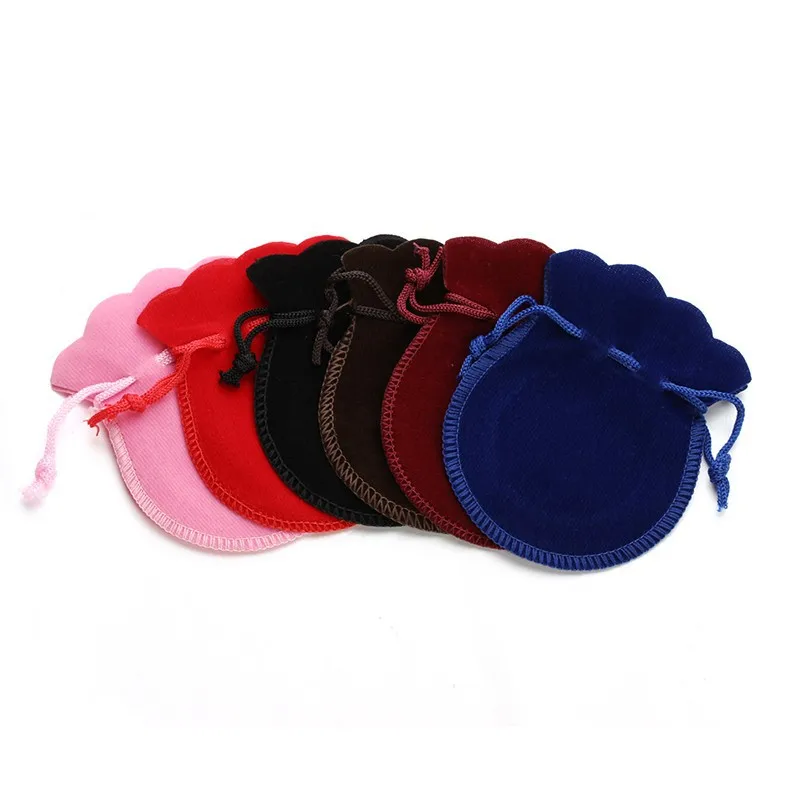 

10pcs/lot 5x7/7x9/9x12cm Velvet Bag Drawstring Pouch Black Red Calabash Jewelry Packing Bags Wedding Christmas Gift Bag