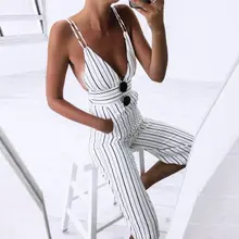 New Jumpsuit Women Ladies Clubwear V Neck Sleeveless Playsuit Bodycon Party Striped Jumpsuit&Romper Long Trousers New Jumpsuit Women Ladies Clubwear V Neck Sleeveless Playsuit Bodycon Party Striped Jumpsuit&Romper Long Trousers