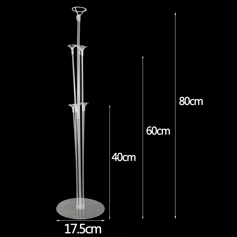 7 шт воздушные шары с трубкой подставка для воздушных шаров День рождения украшения Пластиковые воздушные шары палочки Дети Свадебный держатель воздушных шаров колонна-подставка - Цвет: A02 80CM Stand SET