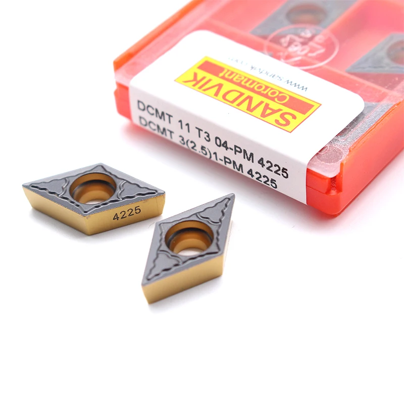 

10Pcs DCMT11T304 PM DCMT11T308 DCMT070204 Tungsten Carbide Insert External Turning Tool Lathe Cutter Tool CNC work for Steel