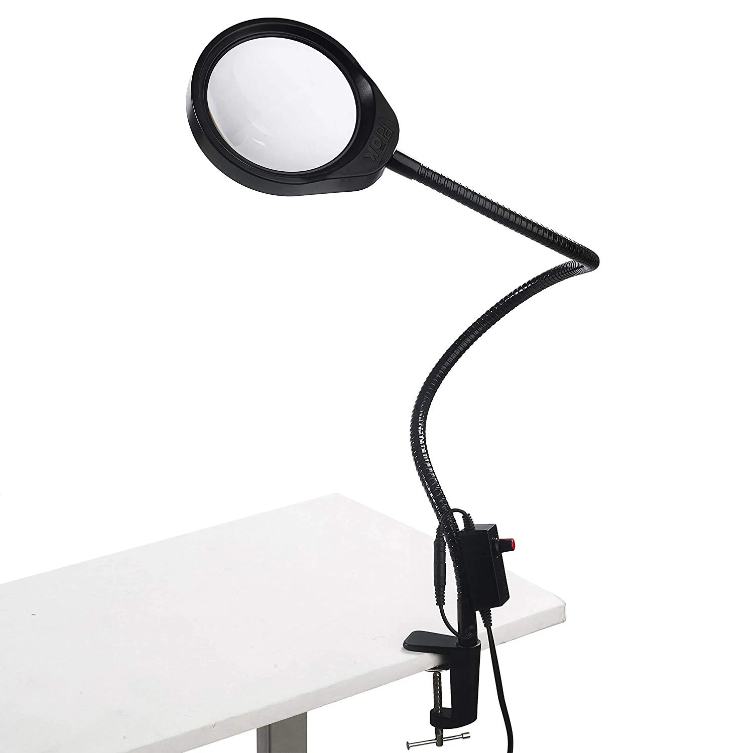 

LED Illuminating Magnifier 10x 20x Optical Glass Desk Clip-on Magnifying Glass Lamp for PCB Inspection, Beauty, Dentistry