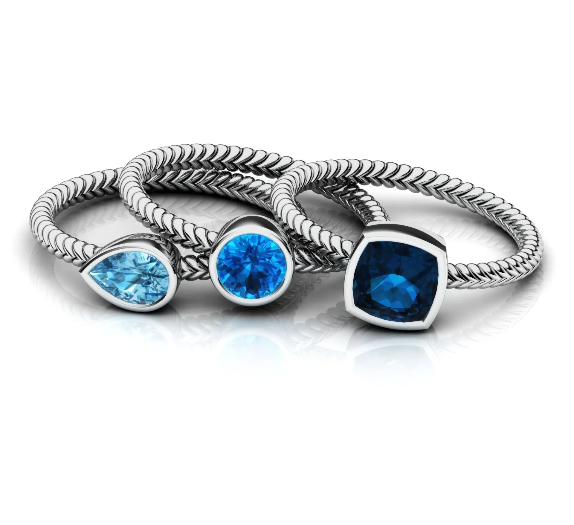 3-в-1 обещание кольцо с сапфиром комплекты 925 серебро AAA Циркон Cz вечерние обручальное кольца для мужчин и женщин палец Натуральный камень ювелирные изделия