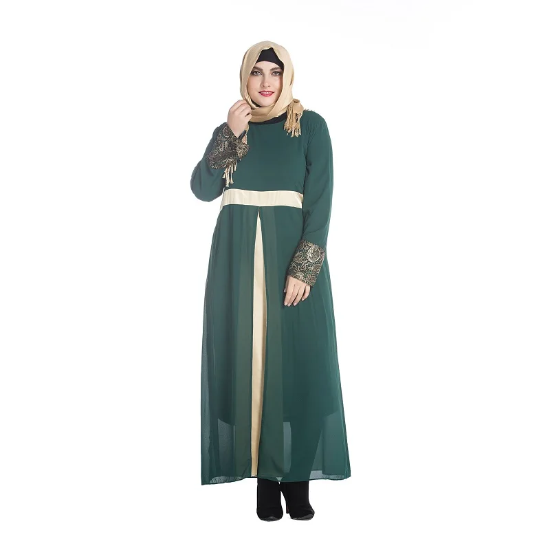women's clothing muslim dresses  muslim gown loose dresses L-7XL plus size women's dresses muslim clothing arab robe gold liner