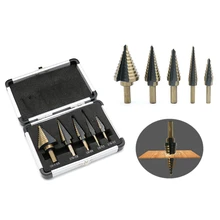 

5Pcs Step Drill Bit Set 50 Sizes Bits Center Drill Perforator Hole Cutter Tools