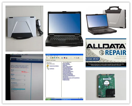  alldata mitchell on demand alldata 10.53 auto repair software 2in1 installed in computer toughbook 