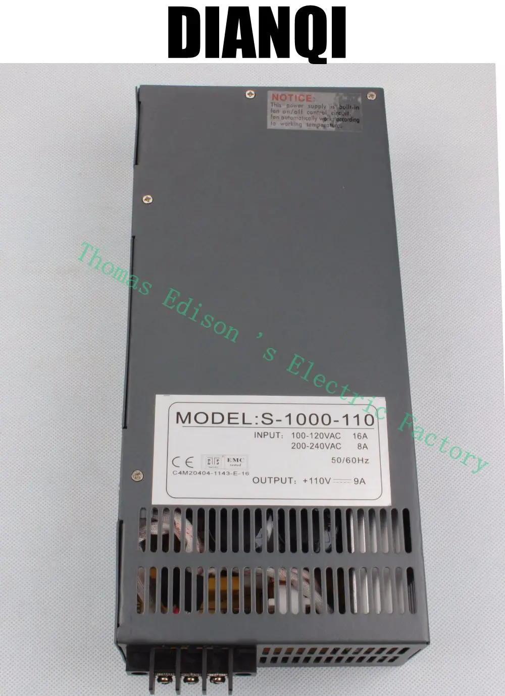 

1000W 110V 9a Switching power supply AC to DC input 110v or 220v select by switch 1000w ac to dc power supply S-1000-110 111V