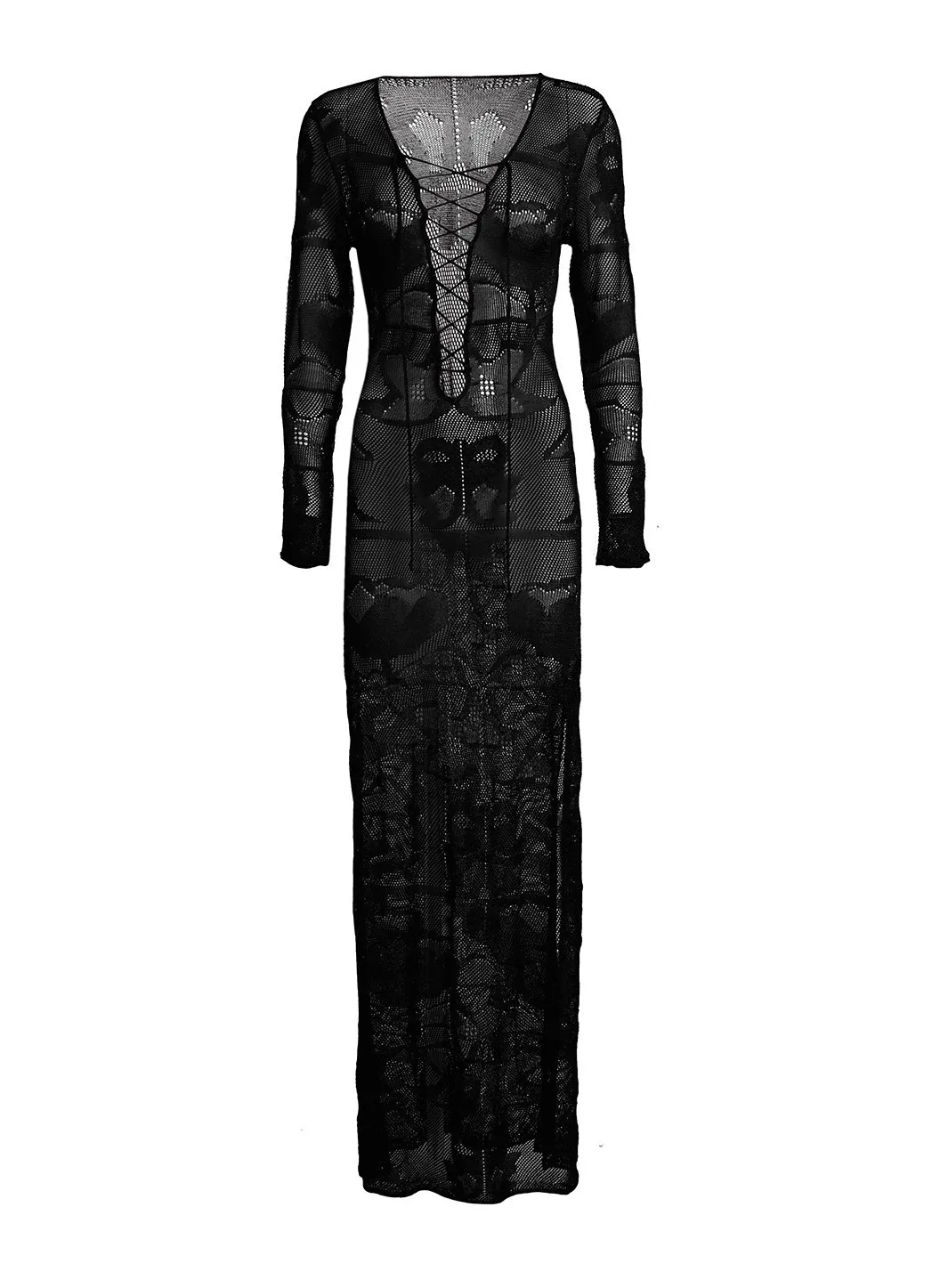giselle-black-knit-long-laceup