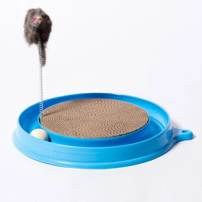 Cat Kitten Turbo Scratcher Scratching Pad Board Toy With Ball Mouse Training Play Fun Supplies SLC88