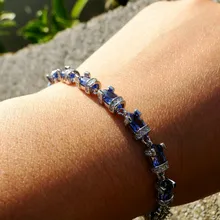 Ювелирные украшения Genunie браслет из стерлингового серебра 925, загадочное Радужное Фианит, браслеты для девушек, женщин, обручальные свадебные украшения