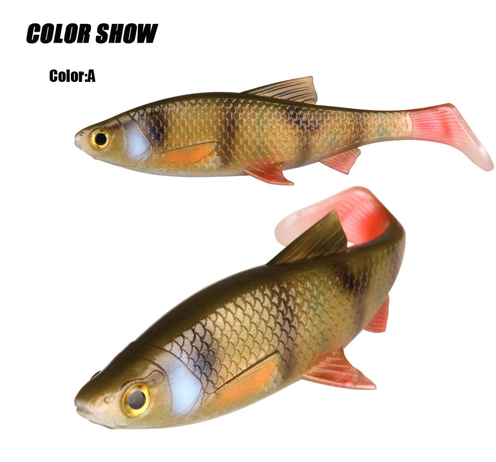 RoseWood 3D soft lure isca artificial wobbler 5g10g20g40g Lifelike Roach Paddle Tail Soft Bait perfect baitfish 6 colors  (6)
