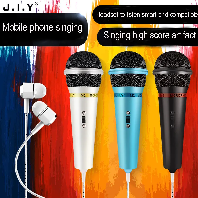 

JIY Mini In ear monitor Phone Wired headset Microphone High fidelity sound studio Mic audio mixer with earphone for app karaoke
