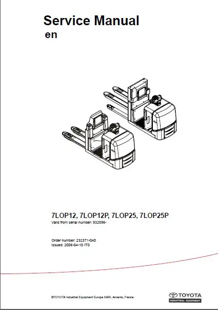 Forklifts Service Manual and Operators Manuals and Parts