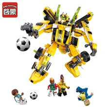 Blocos de Construção de Brinquedos de futebol 2 Em 1 Empilhamento Modelo de Robô Engraçado Brinquedos Blocos de construcao Rússia Bola Jogo blocos Brinquedos