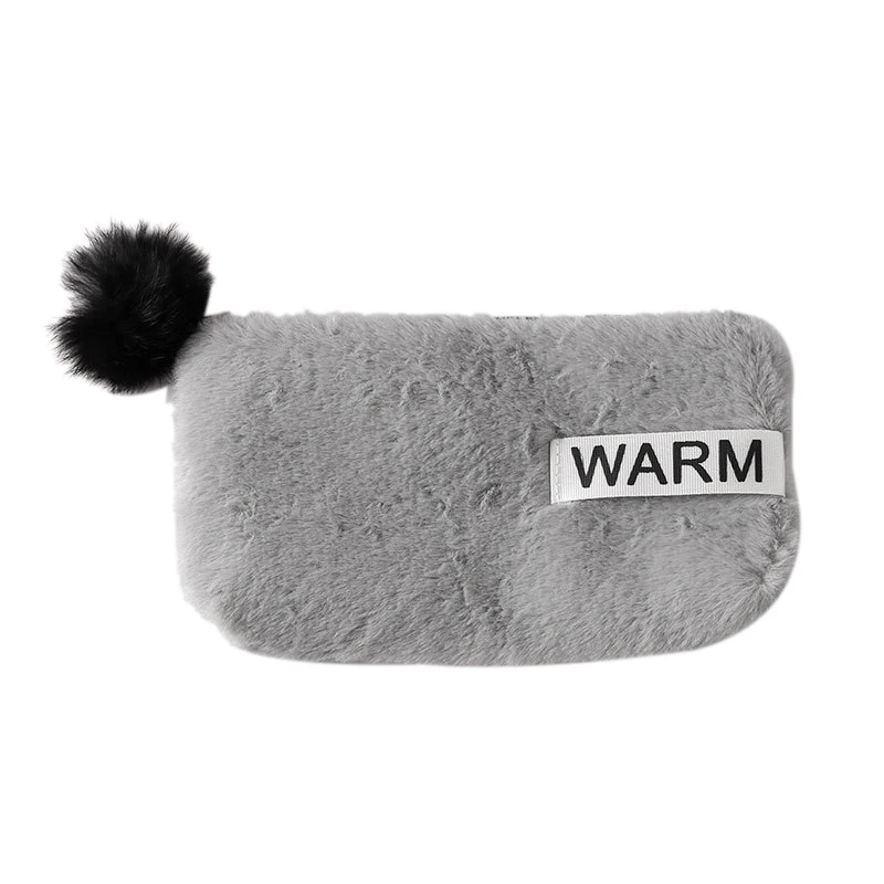 1 Pc Plush Pencil Bag Winter Warm Fur Furry Candy Color Cases With Hairball Zipper For Student School Office Supply | Канцтовары для