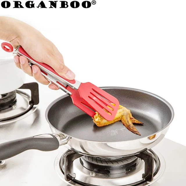 ORGANBOO Nylon + cibo in acciaio inox pinze pinze barbecue cottura della cucina ORGANBOO Nylon + cibo in acciaio inox pinze pinze barbecue cottura della cucina