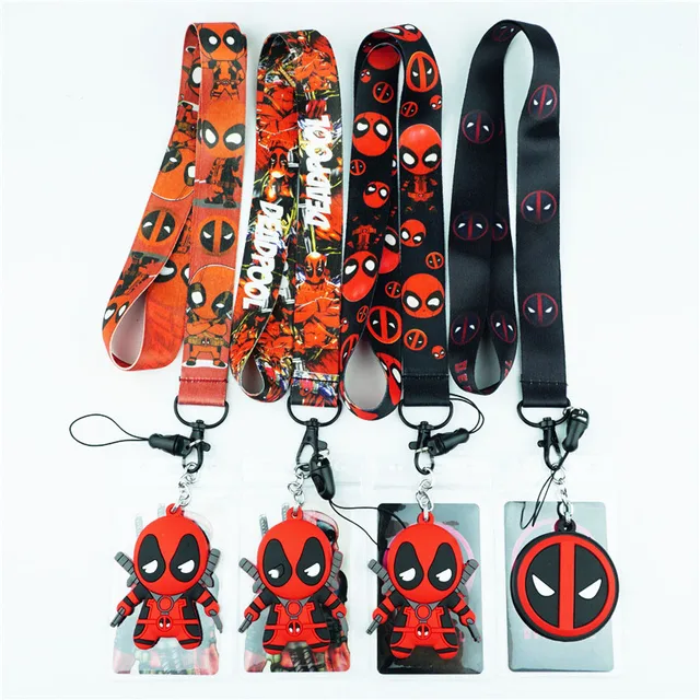 superhero deadpool neck strap lanyards for keys id card gym mobile