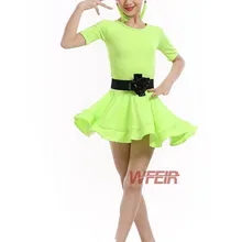 От 4 до 16 лет ребенок шоу на сцене одежда для сцены детское платье латина Обувь для девочек elbise Vestidos пачка Salsa/Танго/Костюмы для бальных танцев Одежда