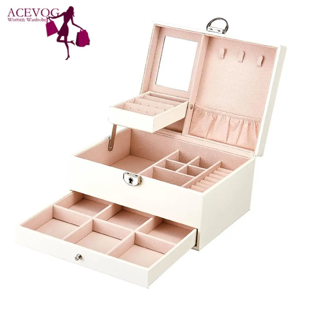 

ACEVOG Multi-layer Jewelry Box Earring Storage Organizer Large Capacity Jewelry Attractive, stylish and durable Display