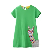 Baby Princess Dress for Kids Girl Summer Girls Dress Cartoon Animals Printed Girls Dresses Children Clothes Kids Floral Dress 2017 baby girls dress summer minnie dress kids clothing children princess girl clothes polka dot cute cartoon dress baby dresses