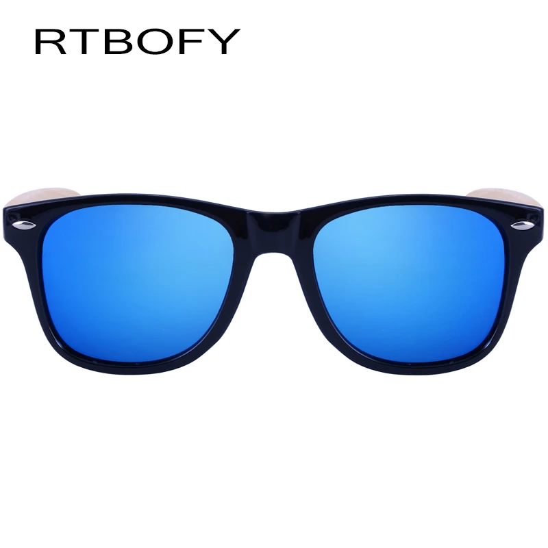 RTBOFY деревянные солнцезащитные очки мужские бамбуковые фирменный дизайн Золотые